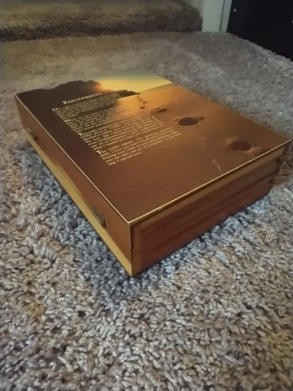 Footprints Poem Wooden Storage Box